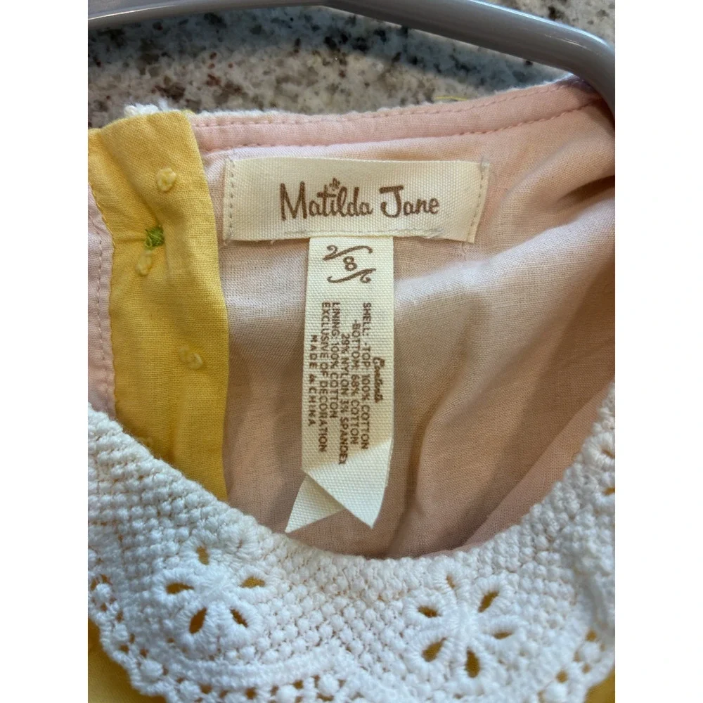MATILDA JANE MJ Girls Brilliant daydream Stay Golden Yellow Floral Dress Size 8